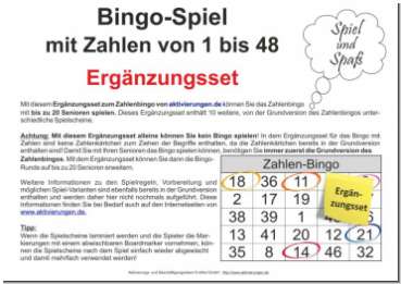 Spielregeln und Spielablauf für das Themen-Bingo-Spiel Gewürze