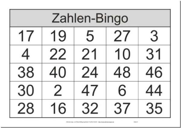 Themen-Bingo-Spiel für Senioren mit Demenz zum Thema Gewürze