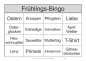 Preview: Die 16 Begriffe auf diesem Bingo-Spiel-Schein können alle mit der Jahreszeit Frühling assoziiert werden