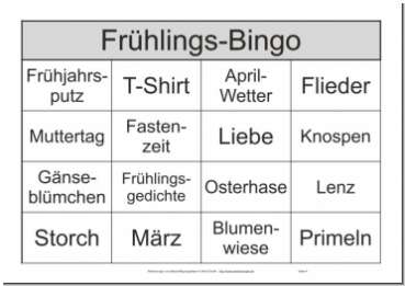 zur Grundversion des Bingo-Spiels für Senioren unterschiedliche BIngoscheine, auch Spielscheine oder Bingokarten gennant