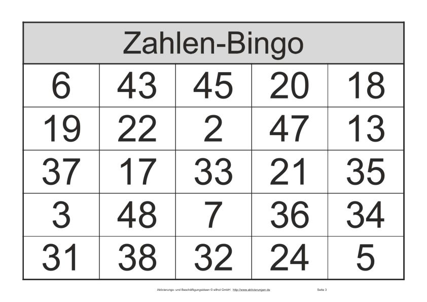 Bingo Zahlen Aktuell
