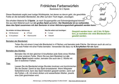 Fröhliches Farbenwürfeln Ein Set Zum Basteln Und Spielen Mit