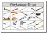25 Felder Bilder-Bingo Werkzeuge